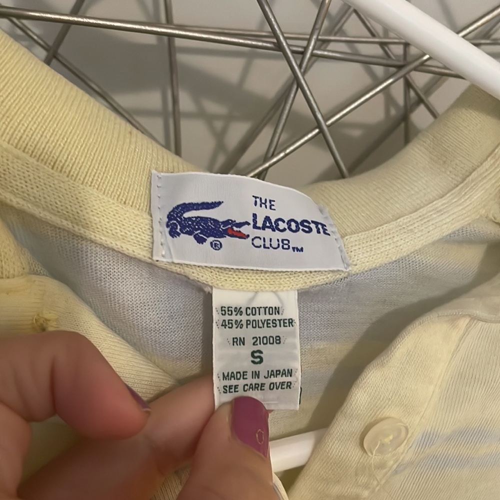 Vintage 80s Lacoste Club Womens Striped Polo Shirt - Picture 4 of 11